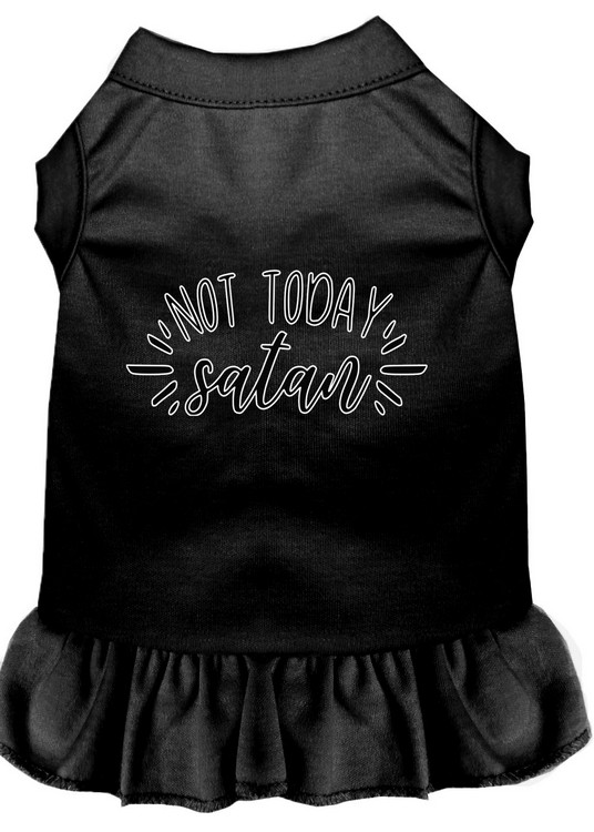 Not Today Satan Screen Print Dog Dress Black XL